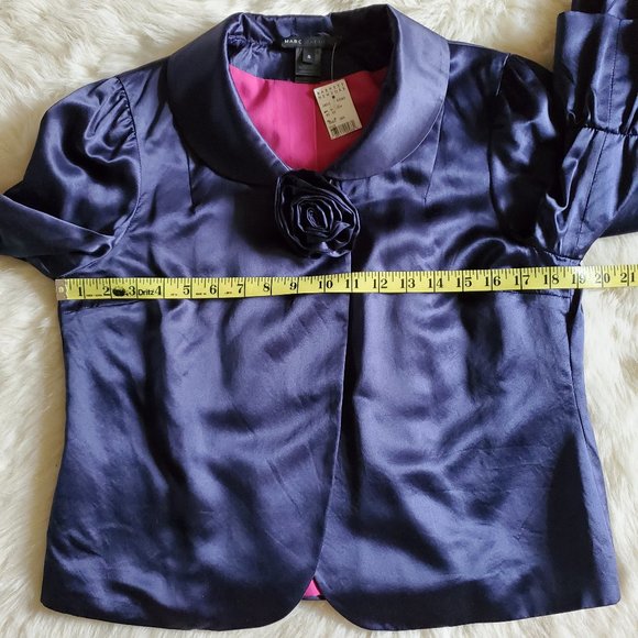 Marc Jacobs Blue Silk Jacket Size 8 NWT - Picture 13 of 16
